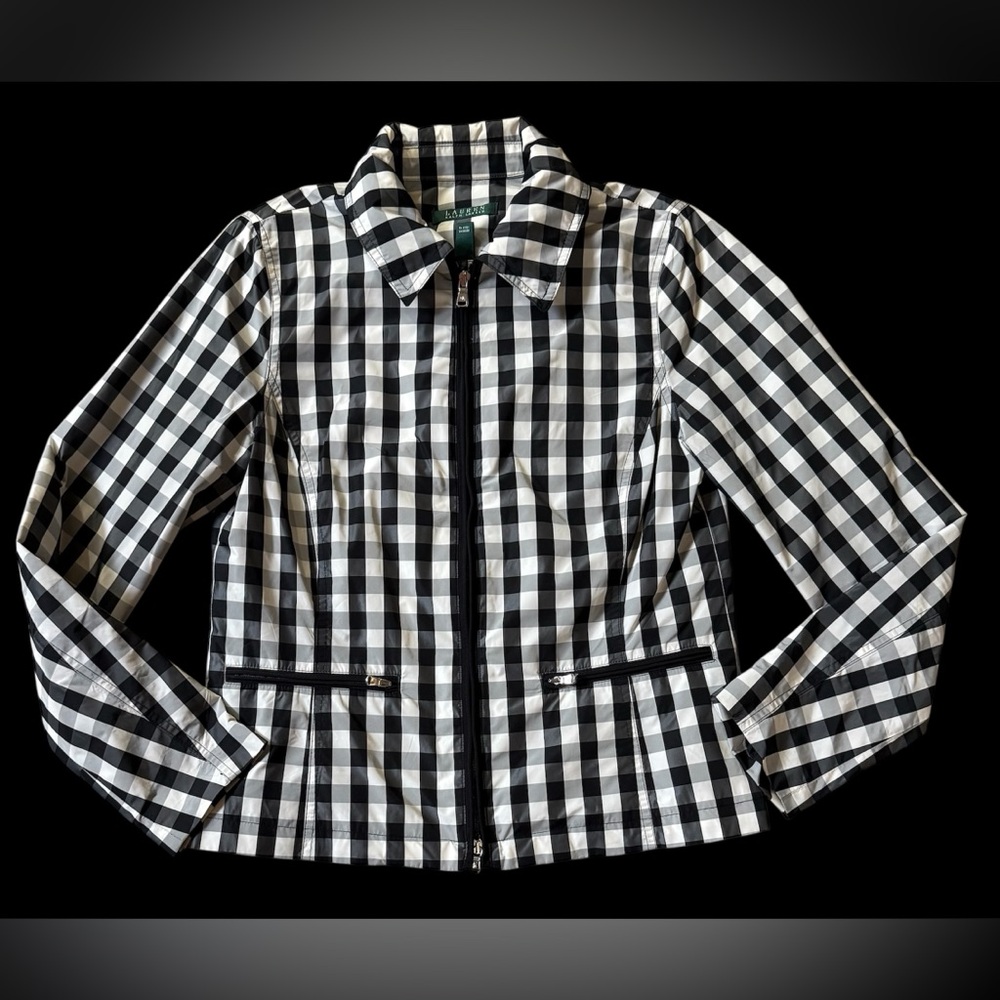 Ralph Lauren Gingham Check Windbreaker SZ M